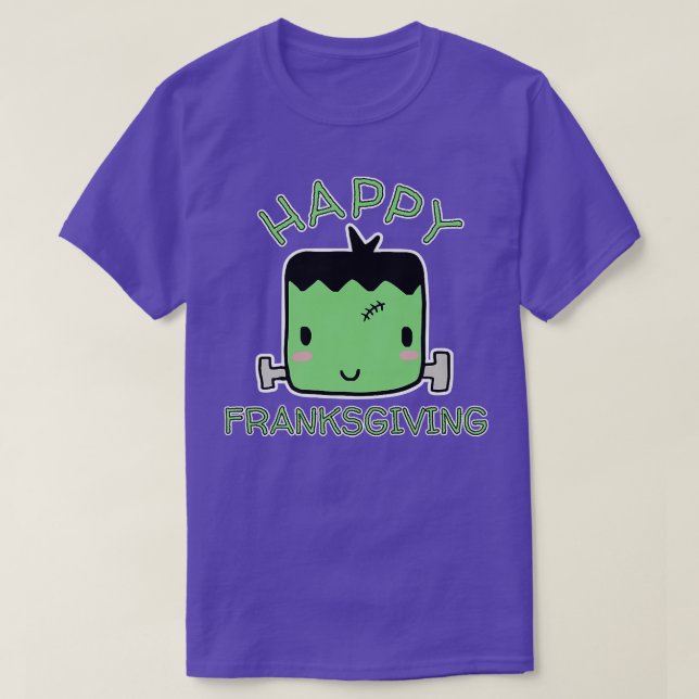 Cute Funny Thanksgiving, Happy Franksgiving design T-Shirt (Design Front)