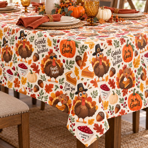Cute Funny Thanksgiving Turkey Pattern Tablecloth