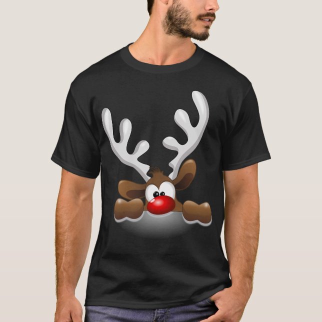 Cute Funny The Red Nosed Reindeer T-Shirt (Front)