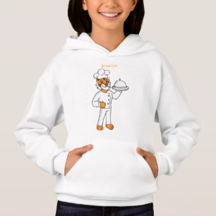 Cute funny tiger chef cartoon illustration