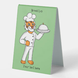 Cute funny tiger chef cartoon illustration