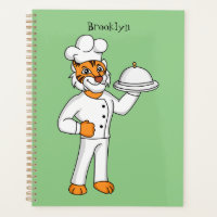 Cute funny tiger chef cartoon illustration
