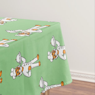 Cute funny tiger chef cartoon illustration tablecloth