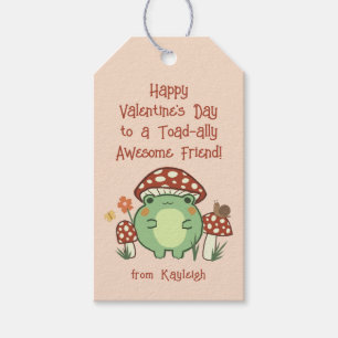 Cute Funny Toad-ally Awesome Classroom Valentine  Gift Tags