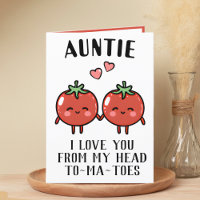 Cute Funny Tomato Pun Aunt Happy Birthday