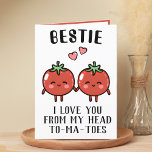 Cute Funny Tomato Pun Best Friend Happy Birthday Thank You Card<br><div class="desc">Looking for a unique way to express your love and humour? Our funny tomato pun greeting card is the perfect choice for a best friend on thier birthday! Customise it by adding your own personal message.</div>