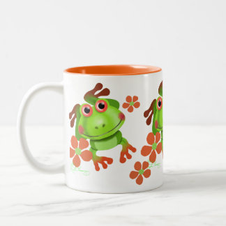 Cute Funny Tree Frog Two-Tone Coffee Mug