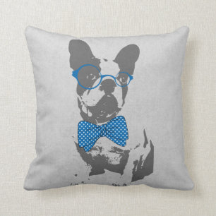 Cute funny trendy vintage animal French bulldog Cushion