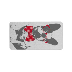 Cute funny trendy vintage animal French bulldog Label
