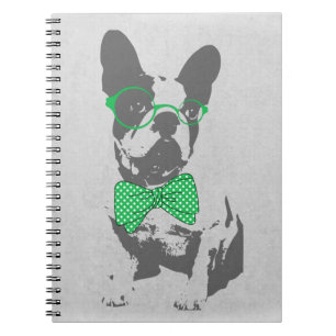 Cute funny trendy vintage animal French bulldog Notebook
