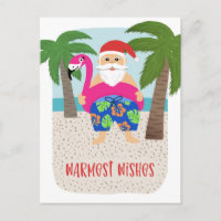 Cute Funny Tropical Santa Christmas in July
