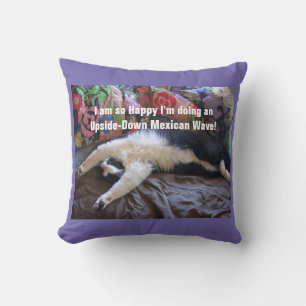 Cute Funny Tuxedo Cat Mexican Wave cats Cushion