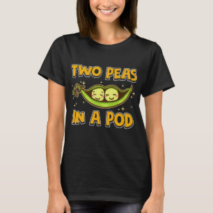 Cute & Funny Two Peas In a Pod Adorable Food Pun T-Shirt