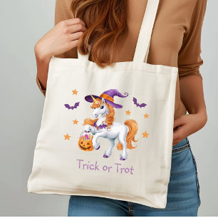 Cute Funny Unicorn Horse Trick or Treat Tote Bag