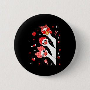 Cute Funny Valentine Silly Gooses Heart Love Match 6 Cm Round Badge
