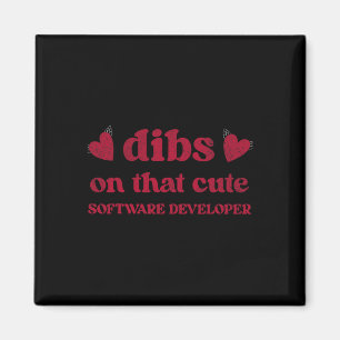 Cute Funny Valentine's Day Software Developer Wome Magnet