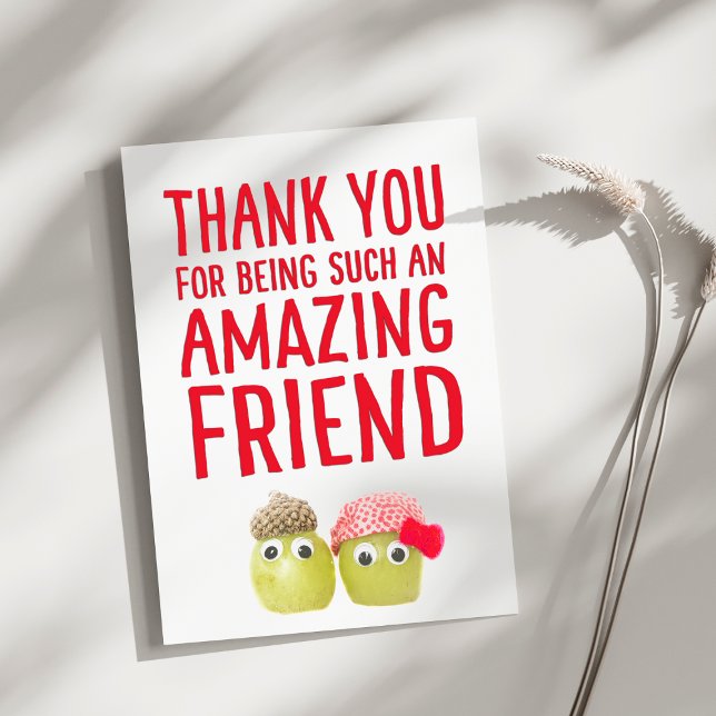 Cute funny vegan friends thank you card (Creator Uploaded)