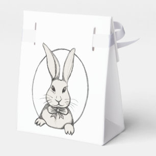 Cute Funny Vintage Bunny Personalised Happy Easter Favour Box