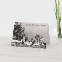 Cute Funny Vintage Cat Birthday Party Picnic