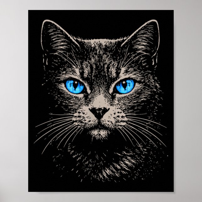 Cute Funny Vintage Grunge Style Cat Poster (Front)