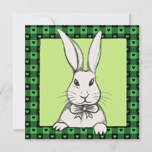 Cute Funny Vintage Happy Easter Bunny Personalised (Front)