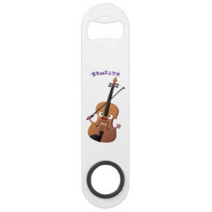 Cute funny violin musical cartoon character