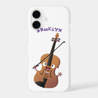 Cute funny violin musical cartoon character