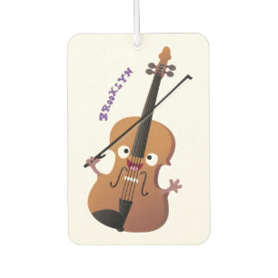 Cute funny violin musical cartoon character  car air freshener