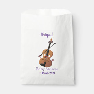 Cute funny violin musical cartoon character favour bags