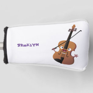 Cute funny violin musical cartoon character golf head cover