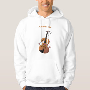 Cute funny violin musical cartoon character hoodie