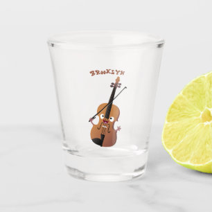 Cute funny violin musical cartoon character shot glass