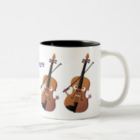 Cute funny violin musical cartoon character