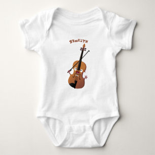 Cute funny violin musical cartoon personalised baby bodysuit