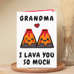 Cute Funny Volcano Lava Grandmother Happy Birthday Thank You Card<br><div class="desc">Looking for a unique way to express your love and humour to your grandparent? Our funny volcano lava greeting card is the perfect choice for your grandmother on her birthday! Customise it by adding your own personal message. Design features two happy volcanos and a red heart. Great for any grandma....</div>
