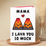 Cute Funny Volcano Lava Mum Mother Happy Birthday Thank You Card<br><div class="desc">Looking for a unique way to express your love and humour to your parent? Our funny volcano lava greeting card is the perfect choice for your mother on her birthday! Customise it by adding your own personal message. Design features two happy volcanos and a red heart. Great way to say...</div>