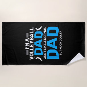 Cute Funny Volleyball Gift For Dads and Men Beach Towel