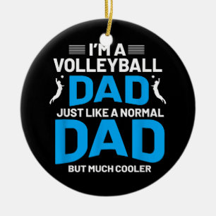 Cute Funny Volleyball Gift For Dads and Men Ceramic Tree Decoration