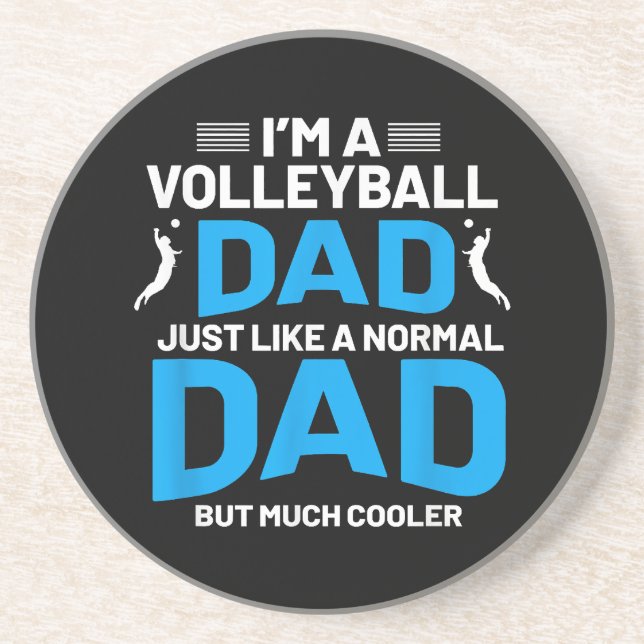 Cute Funny Volleyball Gift For Dads and Men Coaster (Front)