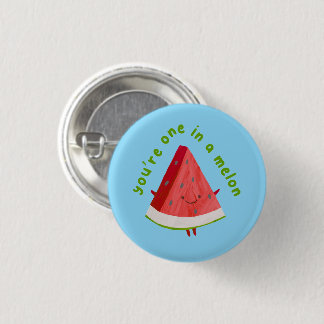 Cute Funny Watermelon Pun One in a Melon 3 Cm Round Badge