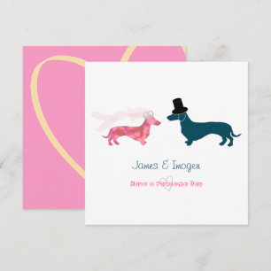Cute Funny Wedding Dachshund Congratulations Card