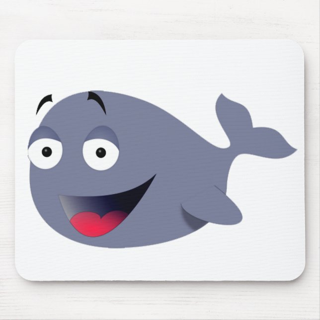 Cute Funny Whale Party Drawing Mouse Mat (Front)