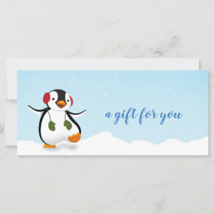 Cute Funny Winter Penguin Gift Card