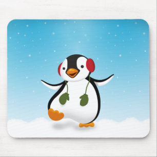 Cute Funny Winter Penguin Mouse Mat