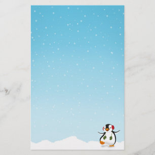 Cute Funny Winter Penguin Stationery