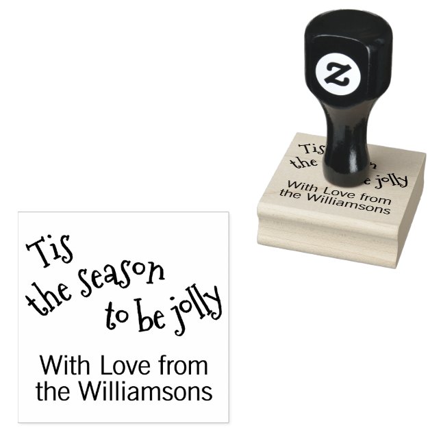 Cute Funny Winter Season Calligraphy Script Art Rubber Stamp (Stamped)