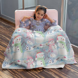 Cute Funny Winter Season Snowmen Watercolor Art Fleece Blanket<br><div class="desc">This fleece blanket is a wonderful way to keep your kids or yourself warm and cosy during the cold winter days. It features a fun colourful watercolor image of smiling snowmen in the December winter snow, creating a cheerful and festive pattern. And is made of soft and fluffy fabric that...</div>