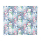 Cute Funny Winter Season Snowmen Watercolor Art