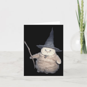 Cute Funny Wizard Cat Weird Kitten Cat Meme Spooky Card