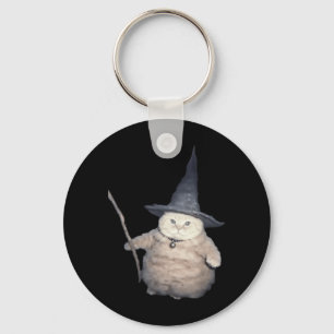 Cute Funny Wizard Cat Weird Kitten Cat Meme Spooky Key Ring